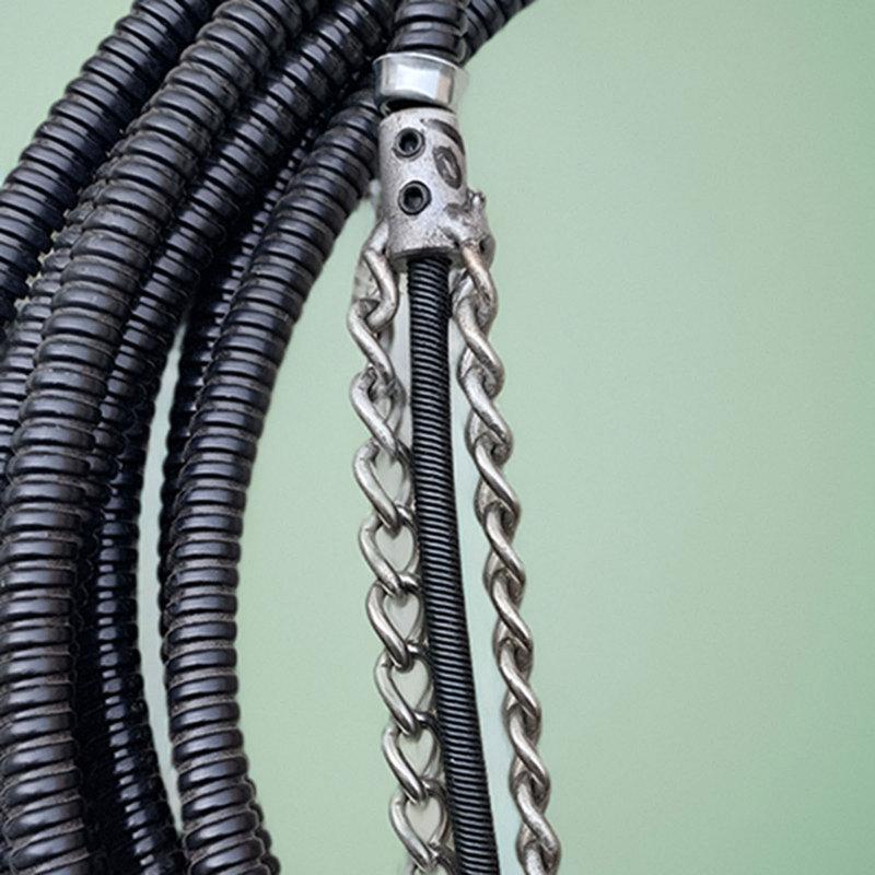 Electric Drain Cleaning Tool With Solid Chain And Spring For Unblocking Oil-Clogged Pipes Drain Auger Plumbing Unblocking