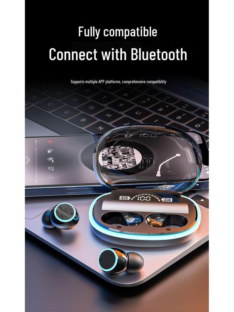 T65 Wireless Bluetooth Earphones: Long Battery, Dual-Ear Noise Reduction, Sports Stereo.