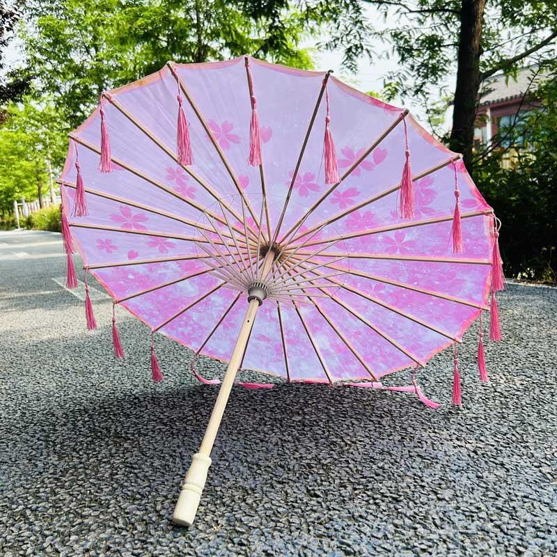 Traditional Hanfu Umbrella with Tassels for Women's Costumes and Children's Photoshoots