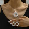 2025 New Simple Design Wedding  Fashionable Circle-Shaped  Tassel Rhinestone  Set Necklace Earring Bridal Sets