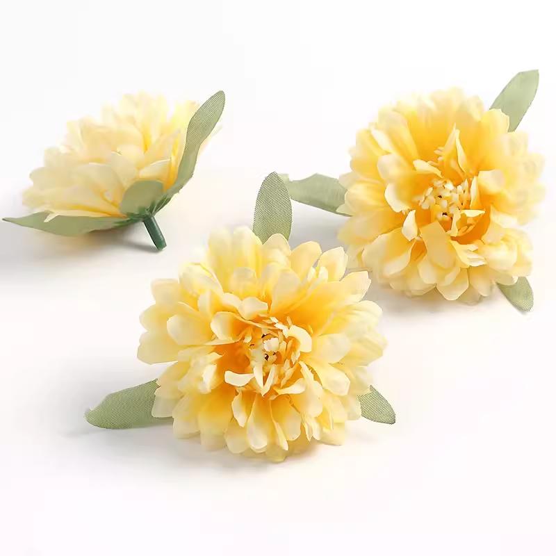 Orange Series Silk Artificial Flowers for DIY Headdress, Clothing Accessories, and Decorative Straw Hat Embellishments.