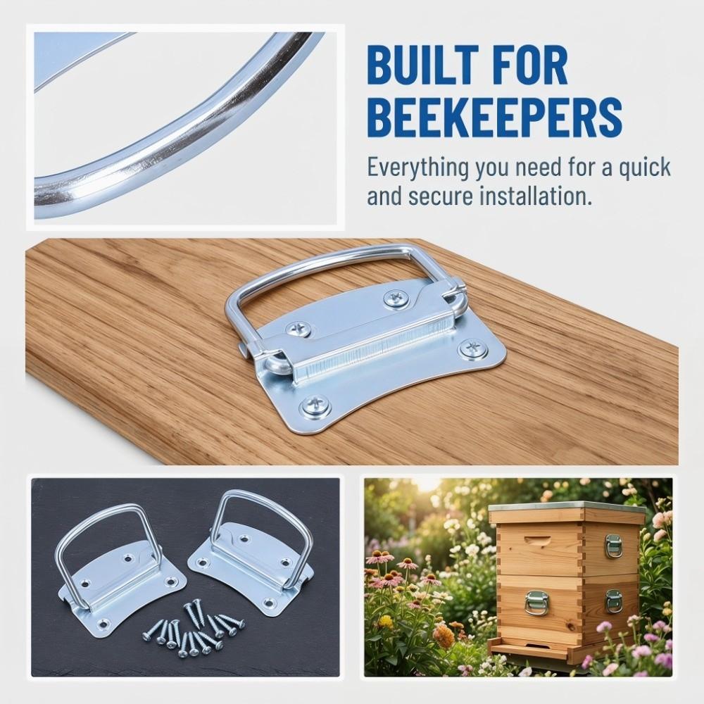 2 Pcs Thicken Ring Pull Chest Handle Stainless Steel Bee Frame Gripper Beehive Handle  Box Chest