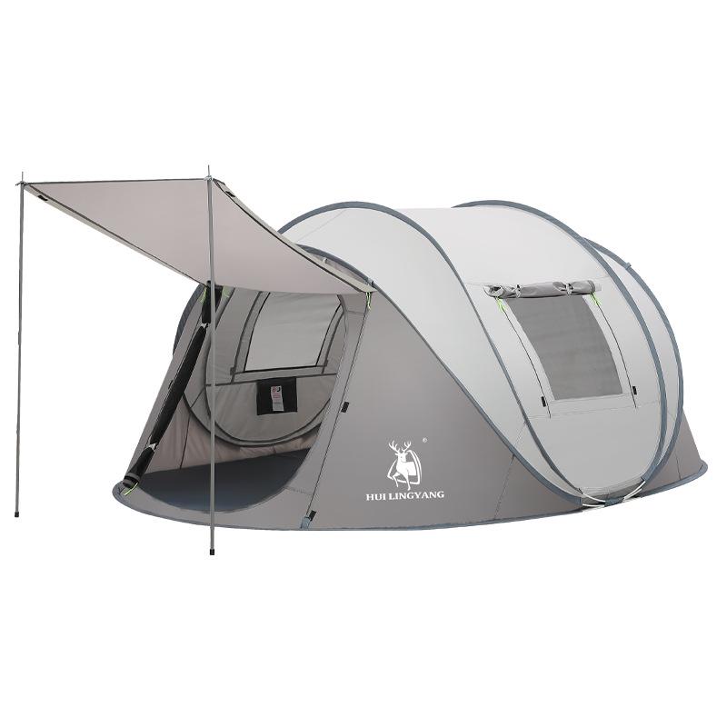 Hui Ling Yang Quick-Open Automatic Rain & Sunproof Camping Tent 3-4 People серебряный серый