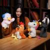 30cm Kawaii Animal Unicorn Penguin Cock Cow Plush Hand Puppet Simulation Storytelling Stuffed Soft Hand Finger Story Puppet