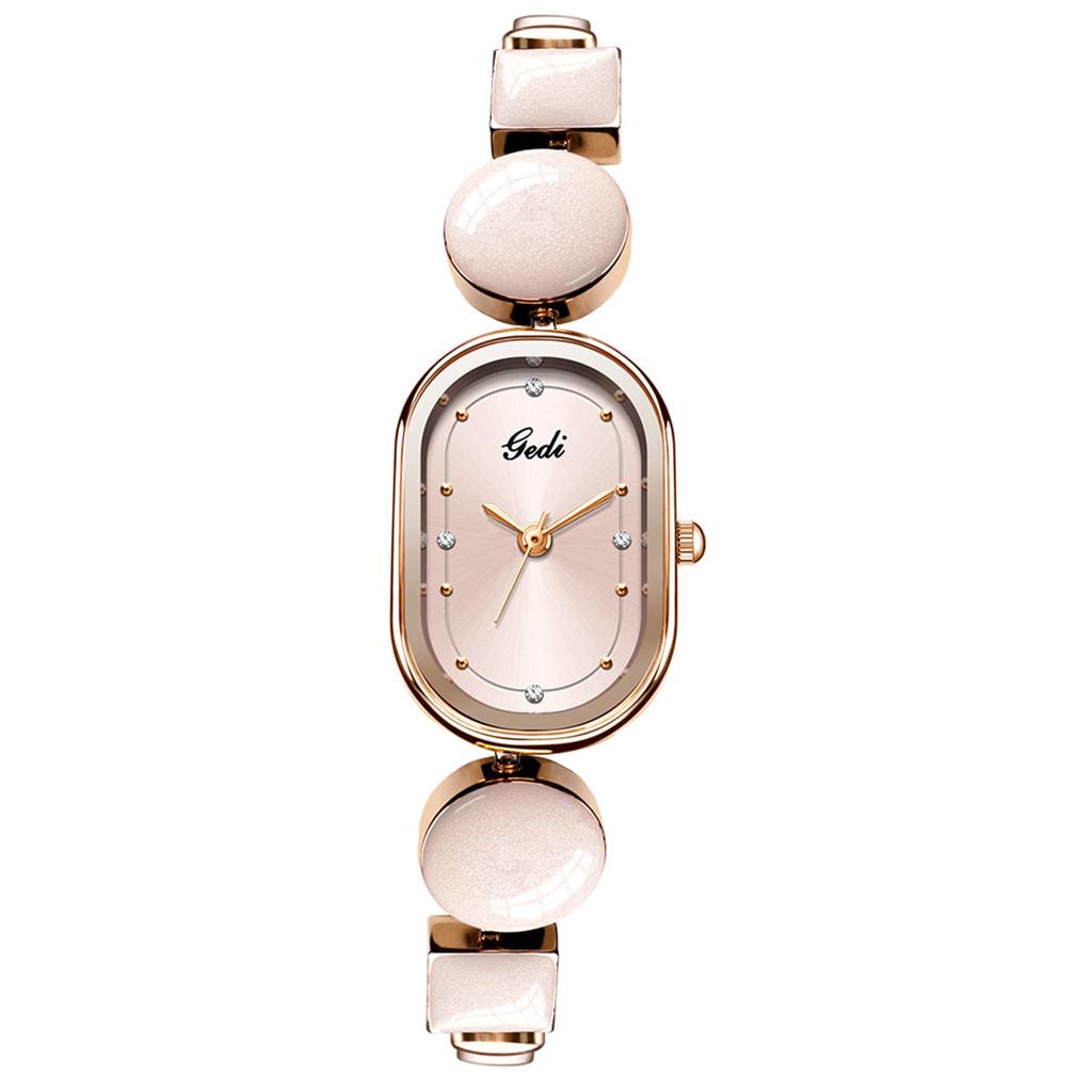 Artistic Oval Quartz Ladies Watch With Waterproof Function For Fashion Women