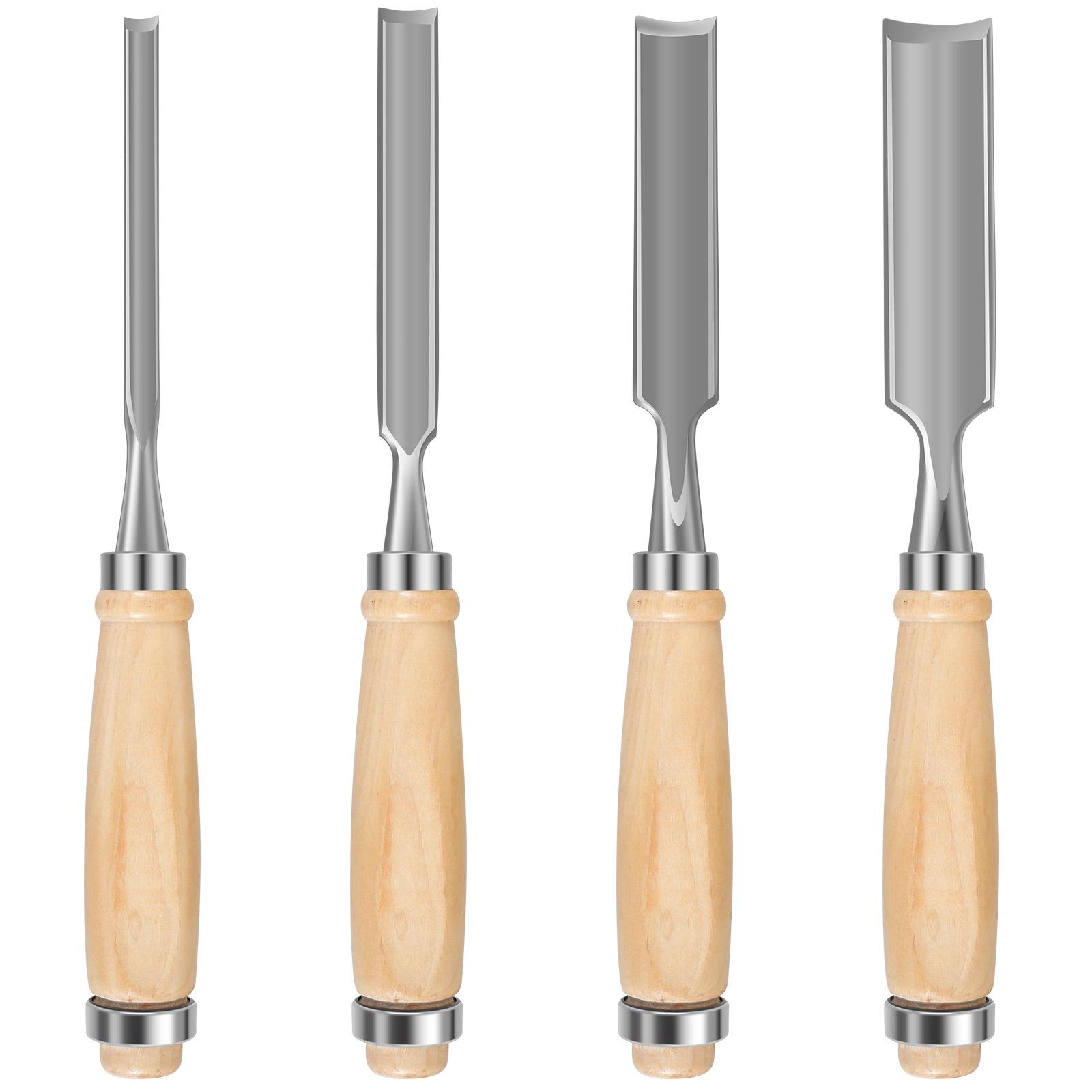 

4Pcs Wood Chisels Woodworking Hand Carving Chisel 1/4 inch 1/2 inch 3/4 inch 1 inch Flat/Half-Circle Chisel Tool for Carpenter Half Circle-4pcs