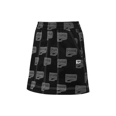 Downtown Skirt Logo Print Elastic Waist Comfortable Casual Skirt Women Skirts Black 537635-01
