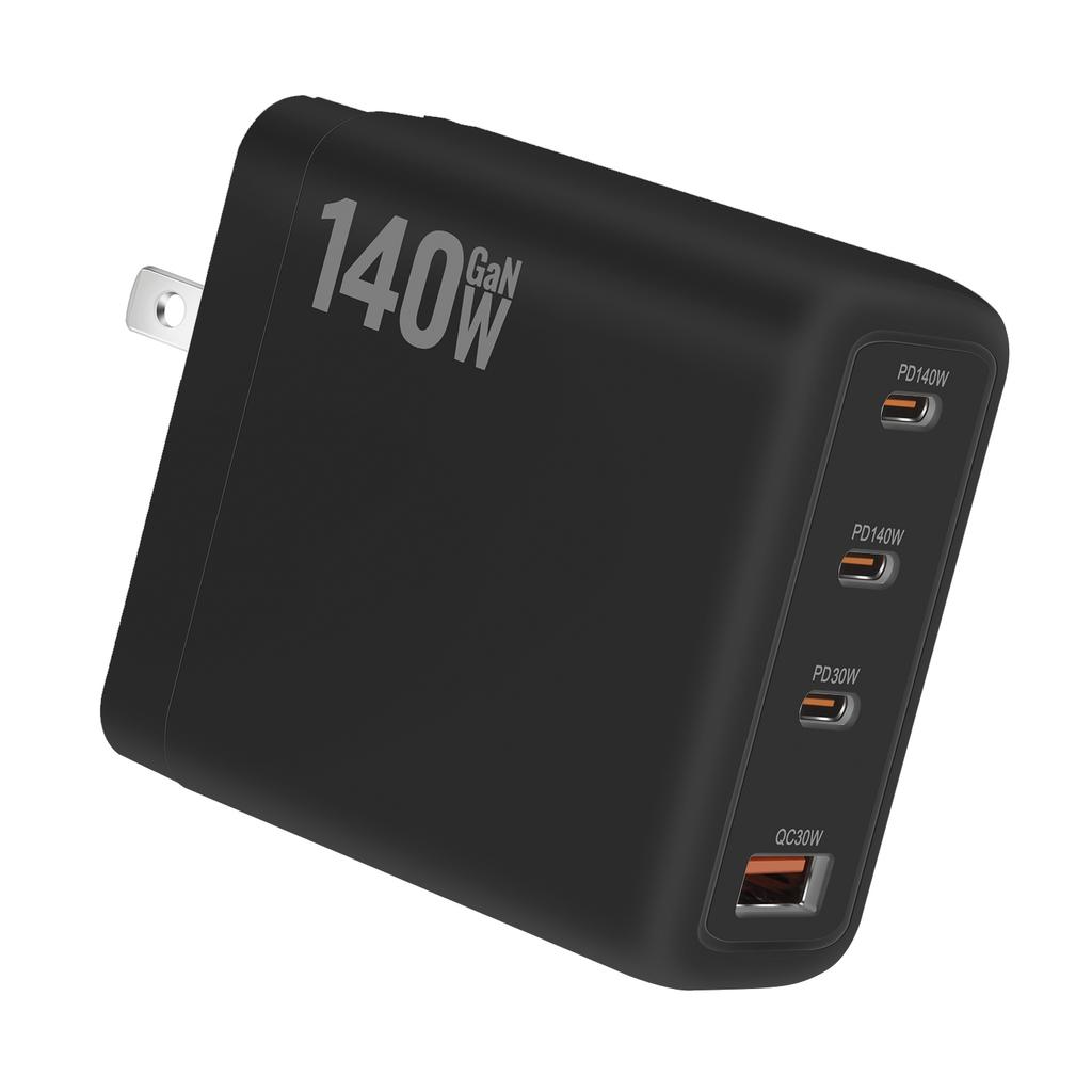 New 140W Multi-Port GaN Charger PD3.1 3C1A Super Fast Charging Head Compact Portable for Mobile Phones