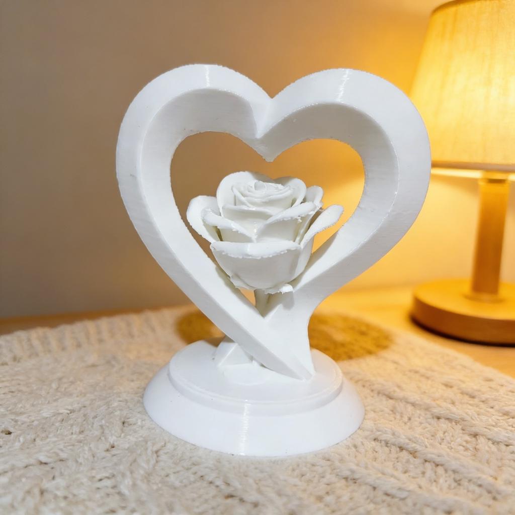 Love Rose Statue Ornament, Valentine's Day Love Rose Love Theme Desktop Decoration, Anniversary and Other Romantic Scenes