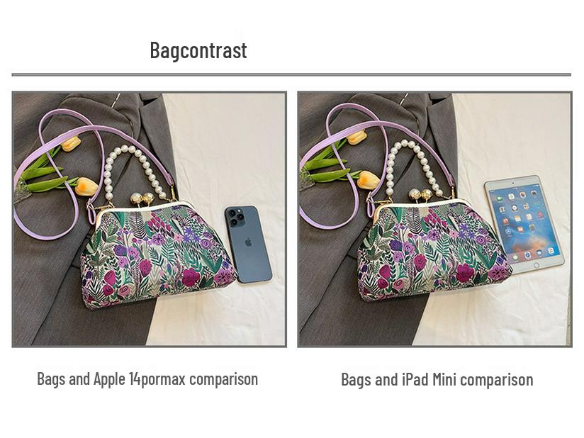 2026 Spring Retro Floral Shoulder Bag: Versatile & Trendy Crossbody for Women