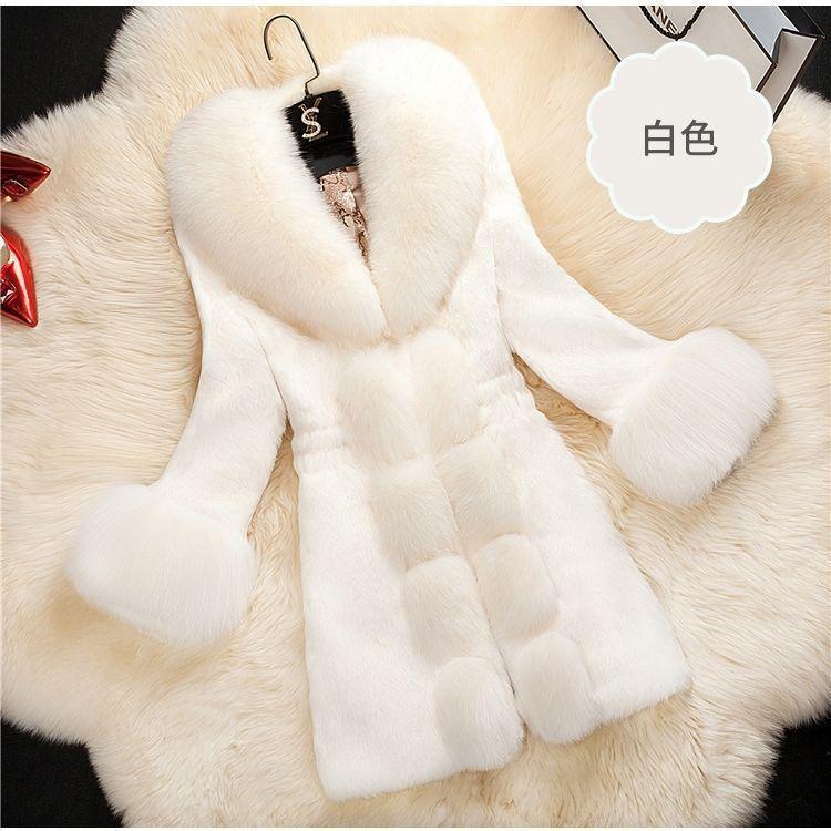 New imitation mink imitation fur mother dress medium and long coat female slim imitation fox hair medium and old coat