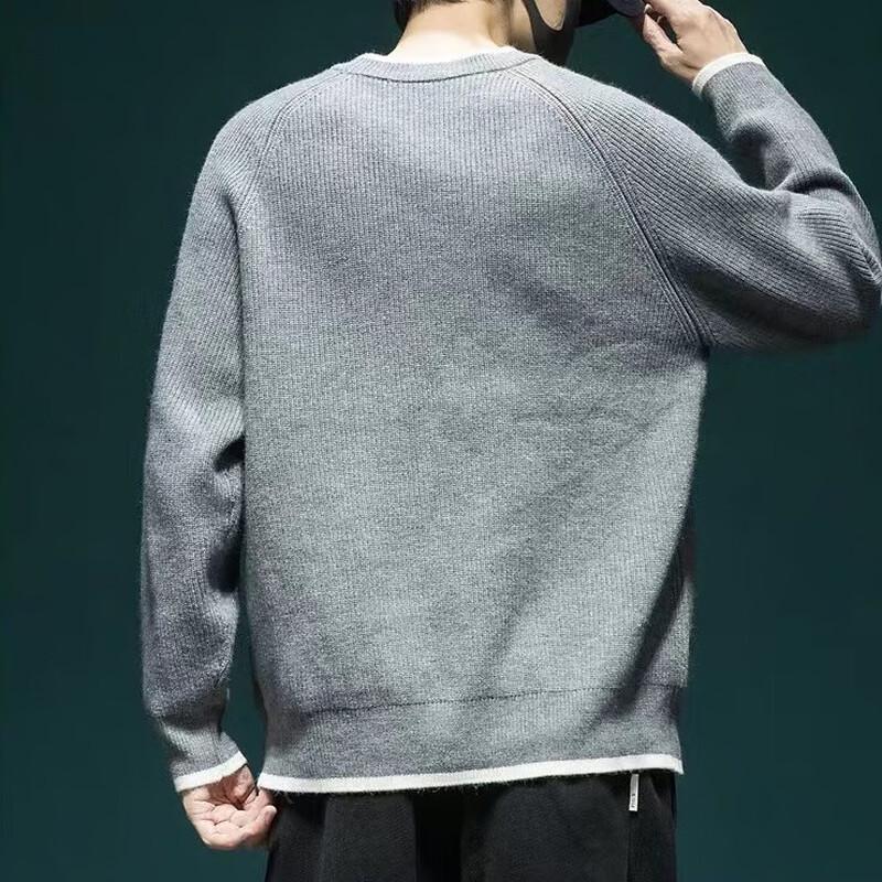 JEEP SPIRIT Men's Retro Colorblock Faux Two-Piece Knit Sweater