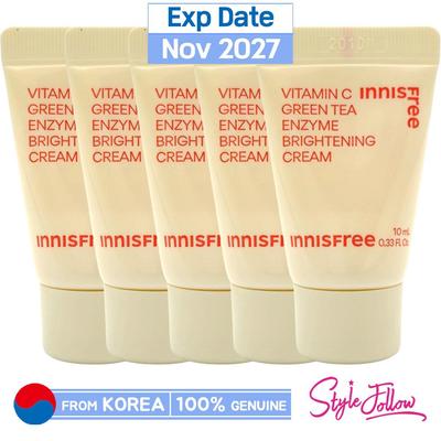 5pcs/50ml_[INNISFREE] Vitamin C Green Tea Enzyme Brightening Cream 10ml (Sample)