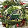 Iron Tinplate Tractor Art Rustic Farmhouse Wreath Easy Hang Wall Decor