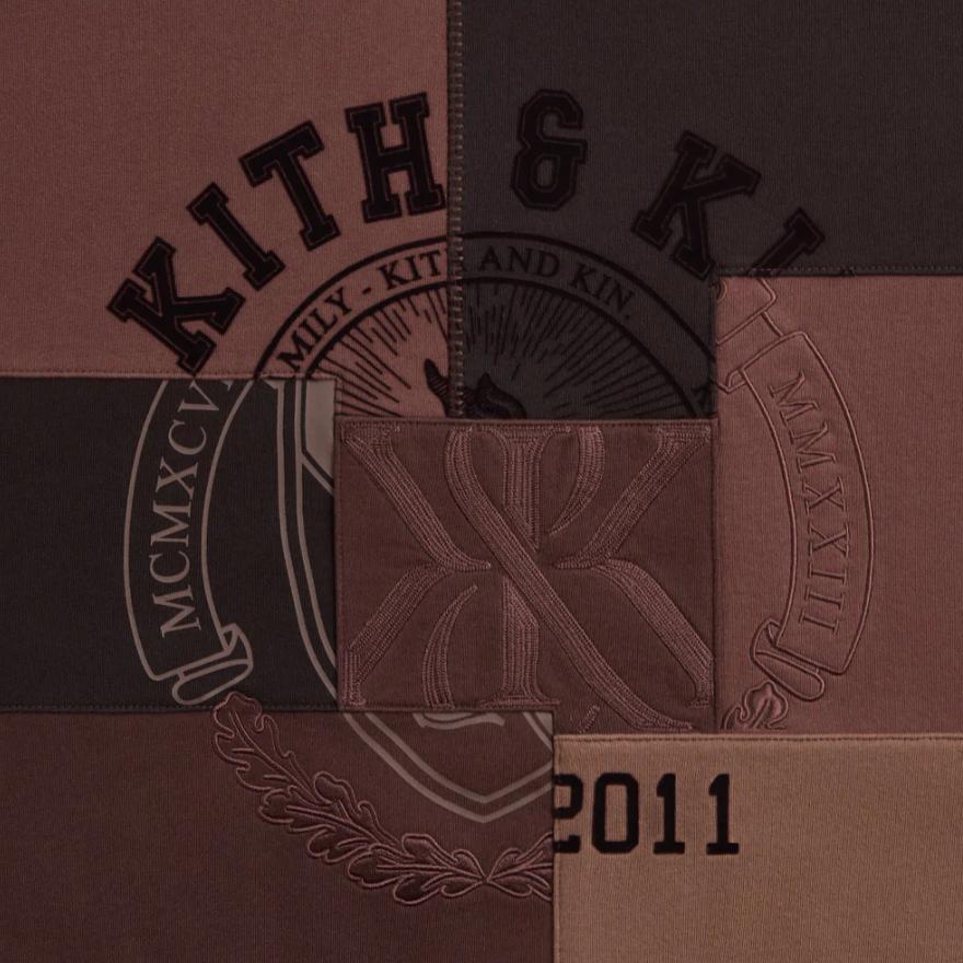 Kith Patchwork Fleece Nelson Crewneck Studio Men Tops Black KHM033257-030