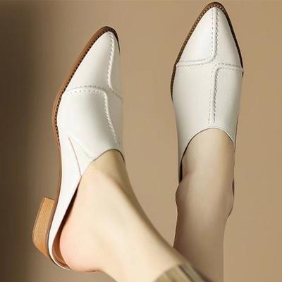 Women Slippers Chunky Mules Shoes Summer Mid Heels Sandals  New Fashion Slingback Flip Flops Casual Shoes Dress Pumps Slides