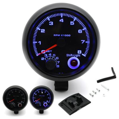Indicatore contagiri nero universale per auto da 3,75 pollici Indicatore blu Inter Shift 0-8000 giri/min