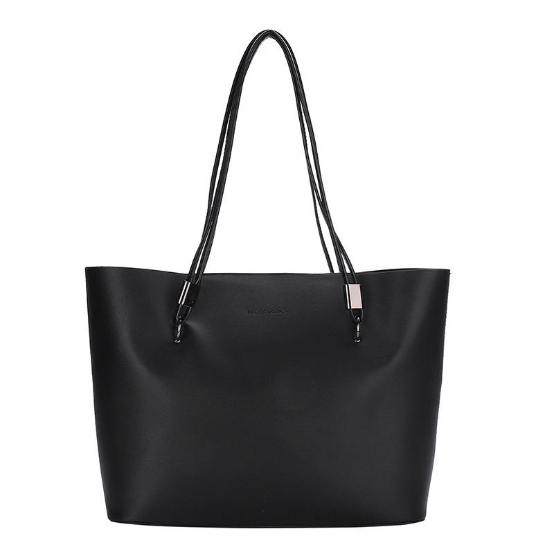 

Simple Style Large Capacity Shoulder Bags For Women Solid Color Fashion Pu Leather Handbag Totes Female Shopping Bag Pack
