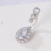 Stainless Steel Belly Button Ring Rhinestone Body Piercing Jewelry Zircon Navel Ring  Gift