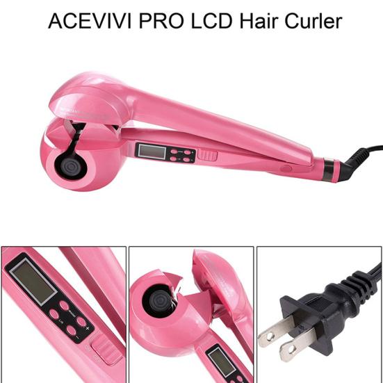 LCD Display Ceramic Heating Automatic Hair Curler Electric Hairstyling Tool