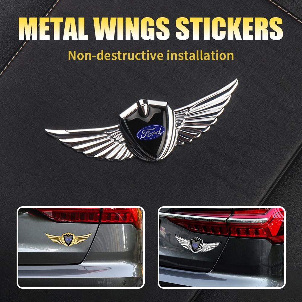 KLKR3 3D Metal Car Wing Styling Body Trunk Decor Sticker Badge Accessories For Ford Fiesta Focus 2 MK3 Mondeo MK4 Mustang Ranger Kuga
