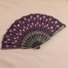 Sequin Embroidery Chinese Folding Fan Peacock Pattern Handheld Fan Plastic Fan  Home Decor