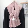 Retro Trendy Cotton and Linen Large-sized Long Scarf Shawl Versatile Winter Solid Color Scarf