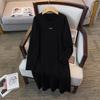 Plus Size Women's Loose Round Neck Sweater Dress: Bust 150/160 cm, Suitable for 200-350 jin. Style 8021