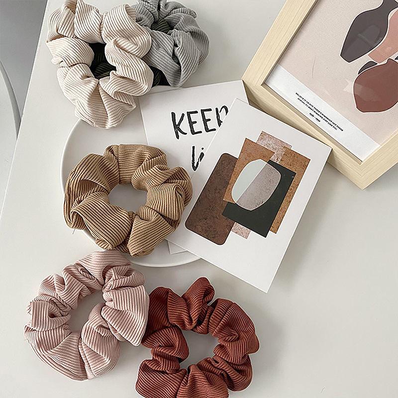 Knitted Hair Scrunchie Headband For Women Solid Color Velvet Elastic Hair Bands Rings Girls Hair Accessories Headwear