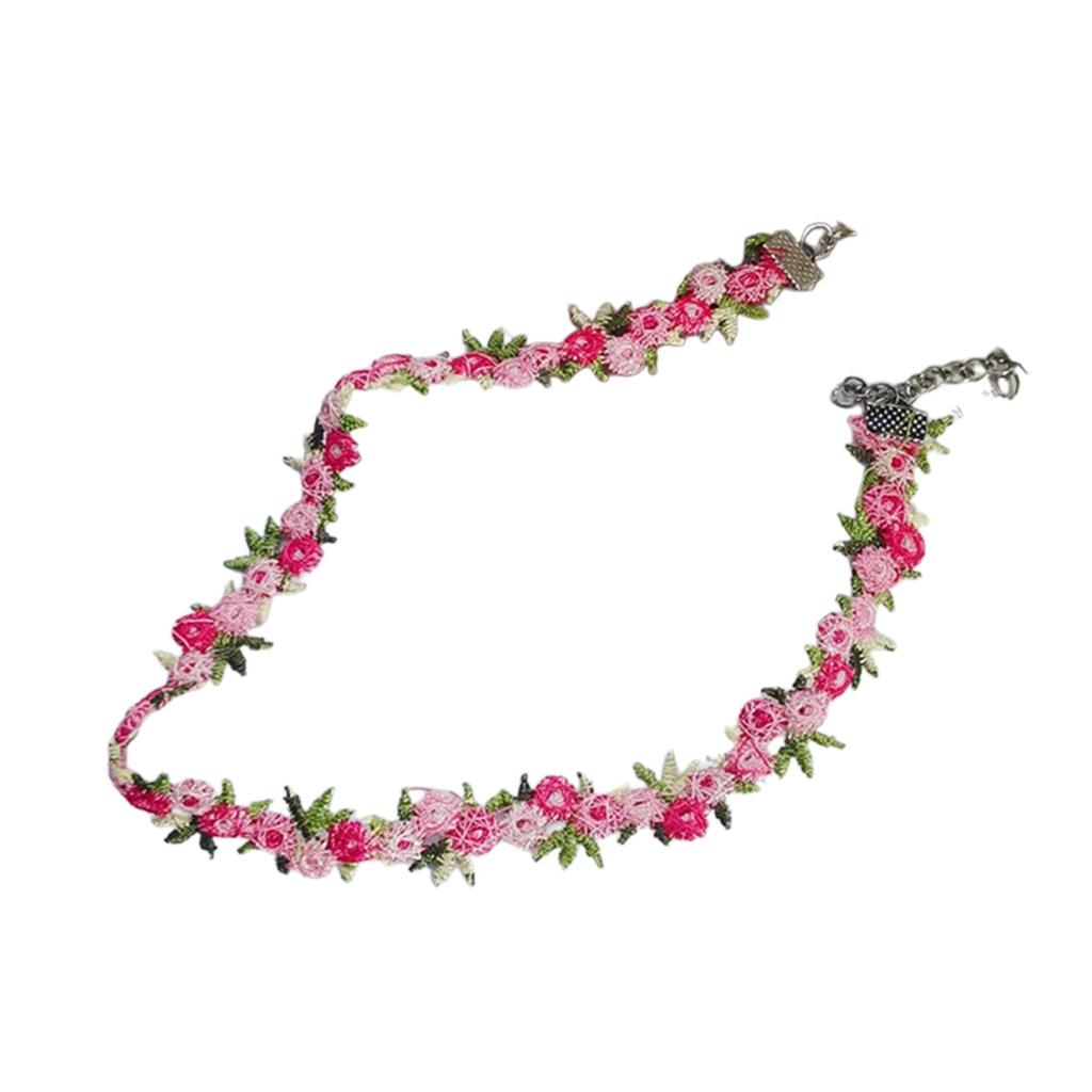 Women's Adjustable Lace Collar Necklace Elegant Neckband Choker Necklace Beautiful Embroidered Flower Neck Jewelry