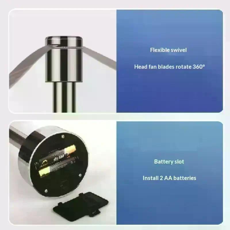 Portable Stainless Steel Fly Repellent Fan Silent Battery Power Automatic Fly Trap Keep Flies Away Table Pest Fan Home Outdoor