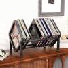 Large Capacity Vinyl Record Storage Rack Black Single Tier Record Holder Desktop Bookshelf  Office