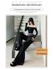 Milk Card Color Women's Wide-Leg Suit Pants, Slightly Flared, High Waist, Drapey, Floor-Length, 2026 Early Spring Fashion.