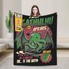 Trust In God Knitted Blanket Flannel Horror Halloween Cthulhu Lovecraft Occult Thin Throw Blanket for Home Couch Bedroom Quilt