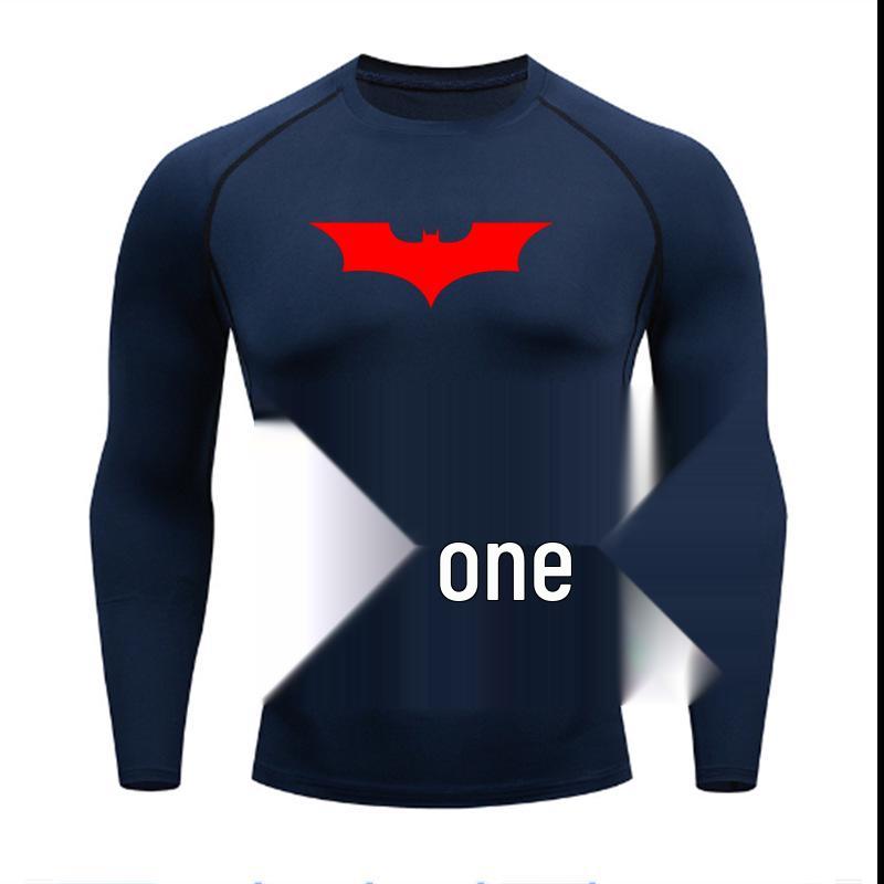 Men's Batman Compression Short Sleeve Sports T-Shirt for Running, Basketball, or Football - Quick Dry, Tight Fit, Round Neck.