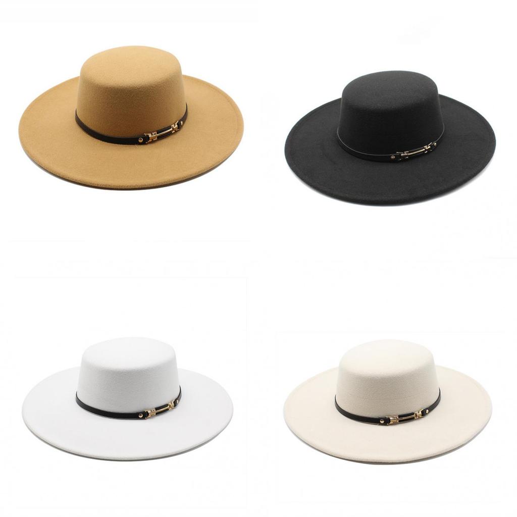 Fashion Wool Felt Sun Hat For Women With Wide Brim Summer Sun Protection
