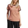 adidas Originals Serie Retro Americana Camiseta Slim de 3 Rayas Mujer Tops Rock-Layer-Marrón IC5464