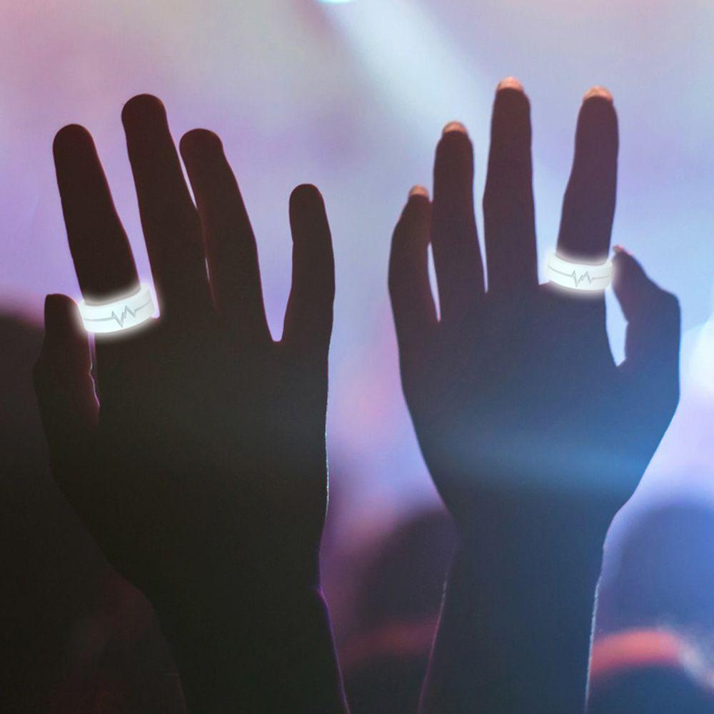 Party Finger Ring Band Fluorescent Ring Glow In The Dark For Men Women Luminous Silicone Ring