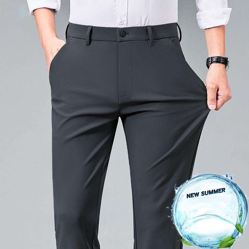

Мужские повседневные брюки, модные прямые свободные мужские деловые брюки, элегантные мягкие брюки 38 темно серый