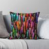 Multicolored Watercolor Stripes Pillowcase Polyester Linen Velvet Creative Zip Decor Pillow Case Bed Cushion Cover