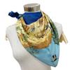 Hermes African Animal Pattern Silk Calle 90 Scarf Blue Silk Used