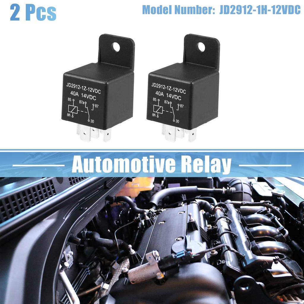uxcell Car Relay SPST Model JD2912-1H-12VDC 40A 14VDC 5 Pin 40A Car Relay Switch x 2