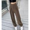 Plus Size High Waist Wide-Leg Autumn Trousers - Loose, Slimming, Floor-Length Design for Women