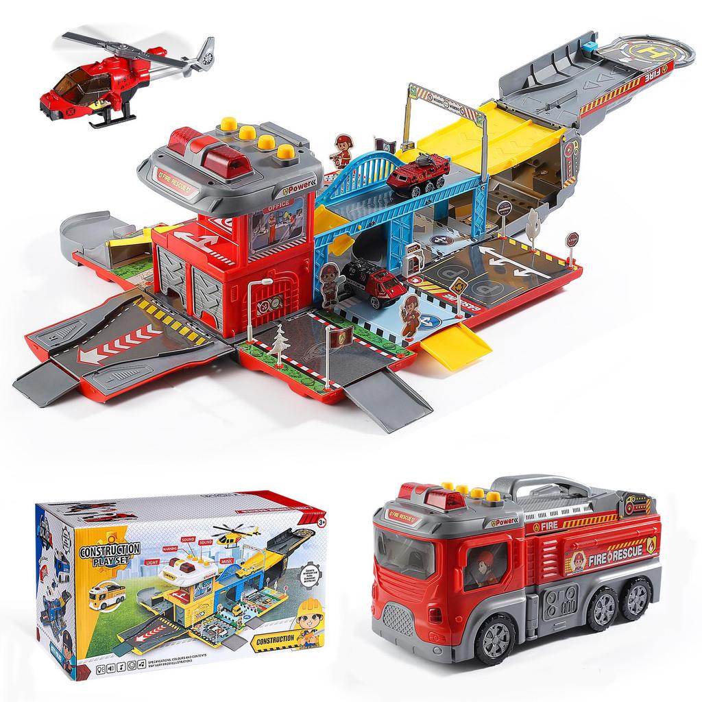 Educational Transforming Double-Decker Bus: Multi-Functional Inertial Sliding Toy with Lights for Children's Adventure Play