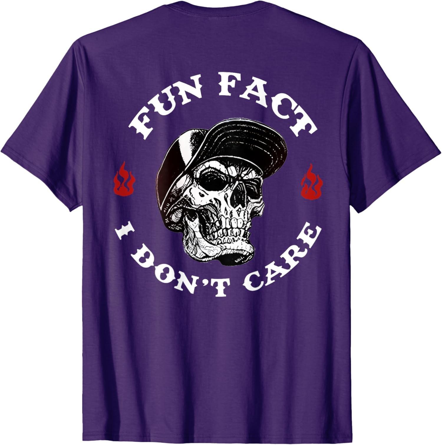 Fun Fact I Dont Care Funny Skeleton Saying Quote Unisex T-Shirt S разноцветный