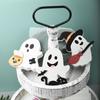 Set Of 3 Halloween Wood Specters Figures Ornament Table Signs for Tiered Tray and Shelf Decoration Desktop Adorment