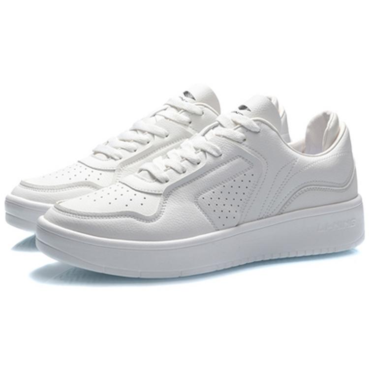 Li Ning Street Player Synthetic Leather Coverage Thermal Slip Resistant Low Top Skateboard Shoes Men's White AGCQ251-2