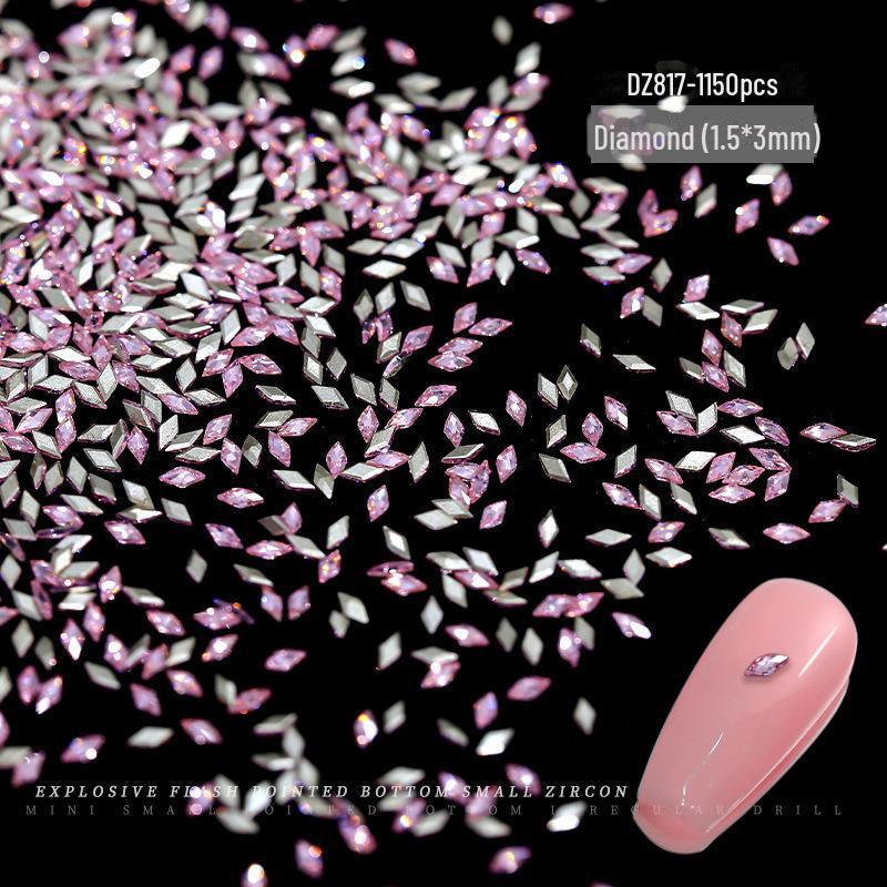 50-Piece Mixed Shape Zircon Manicure Diamonds