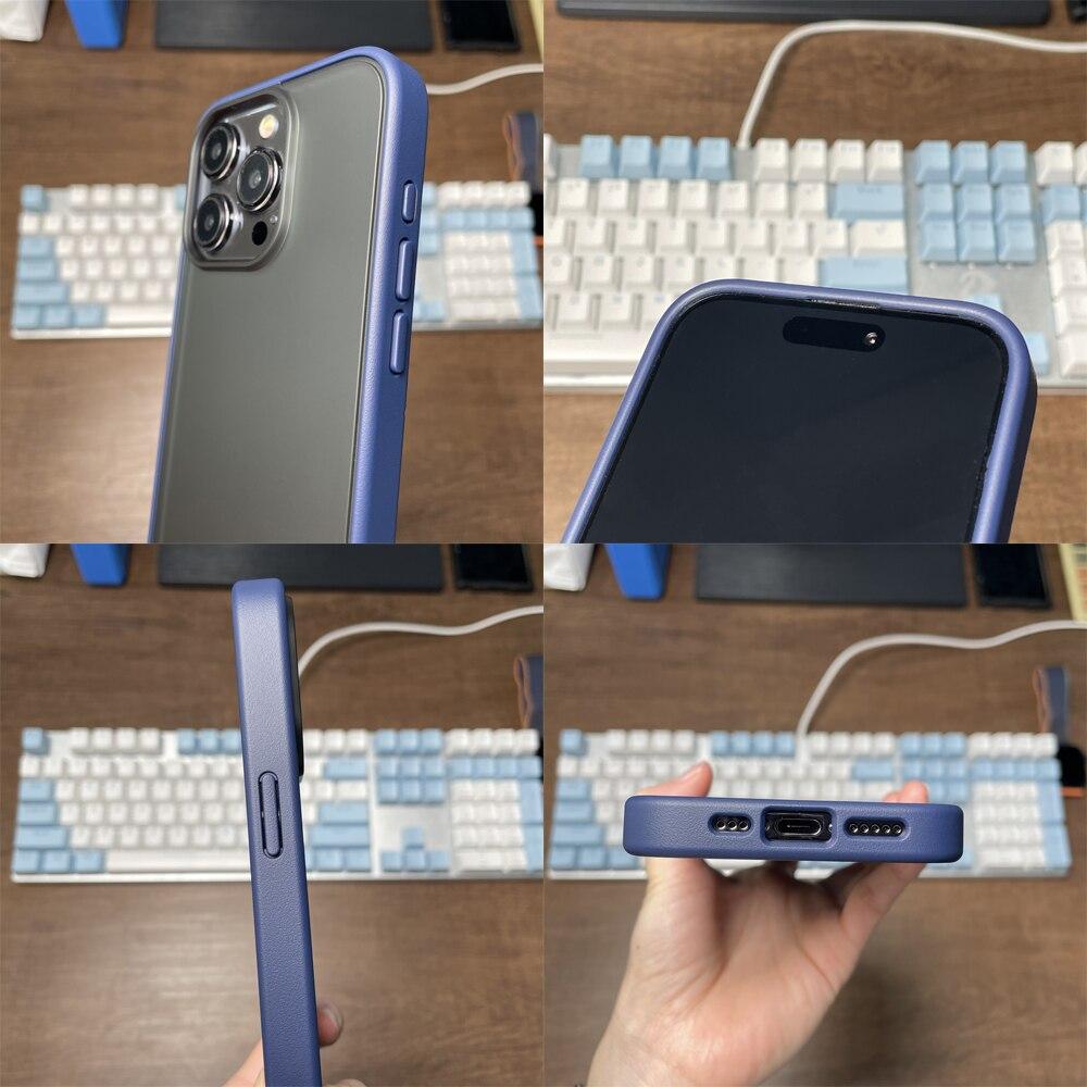 KEYSION Transparente matte Hülle für iPhone 15 Pro Max 15 Ultra 15 Plus Silikon + PC stoßfeste Handyhülle für iPhone 14 Pro Max