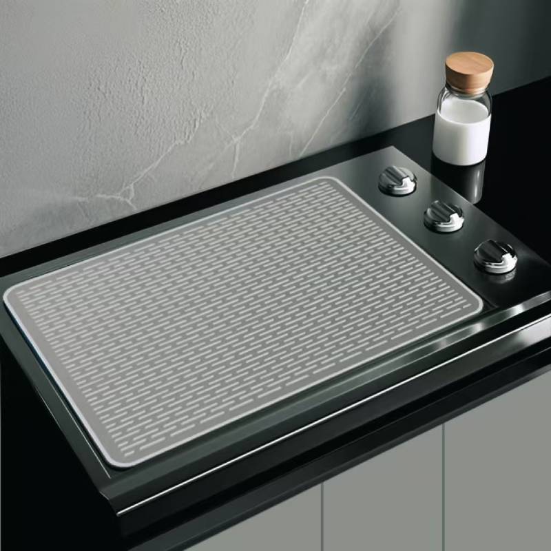 Silicone Stove Mat With Water Drainage For Kitchen Countertop Protection
